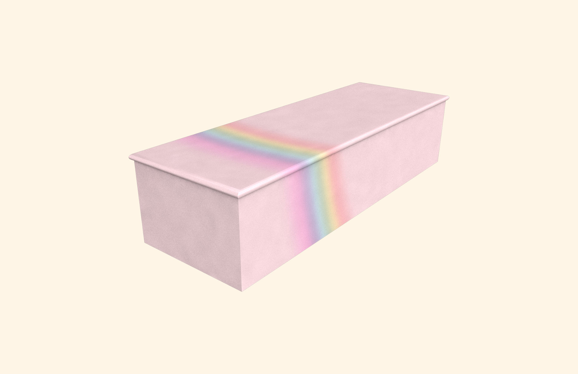 Rainbow on Pink child casket